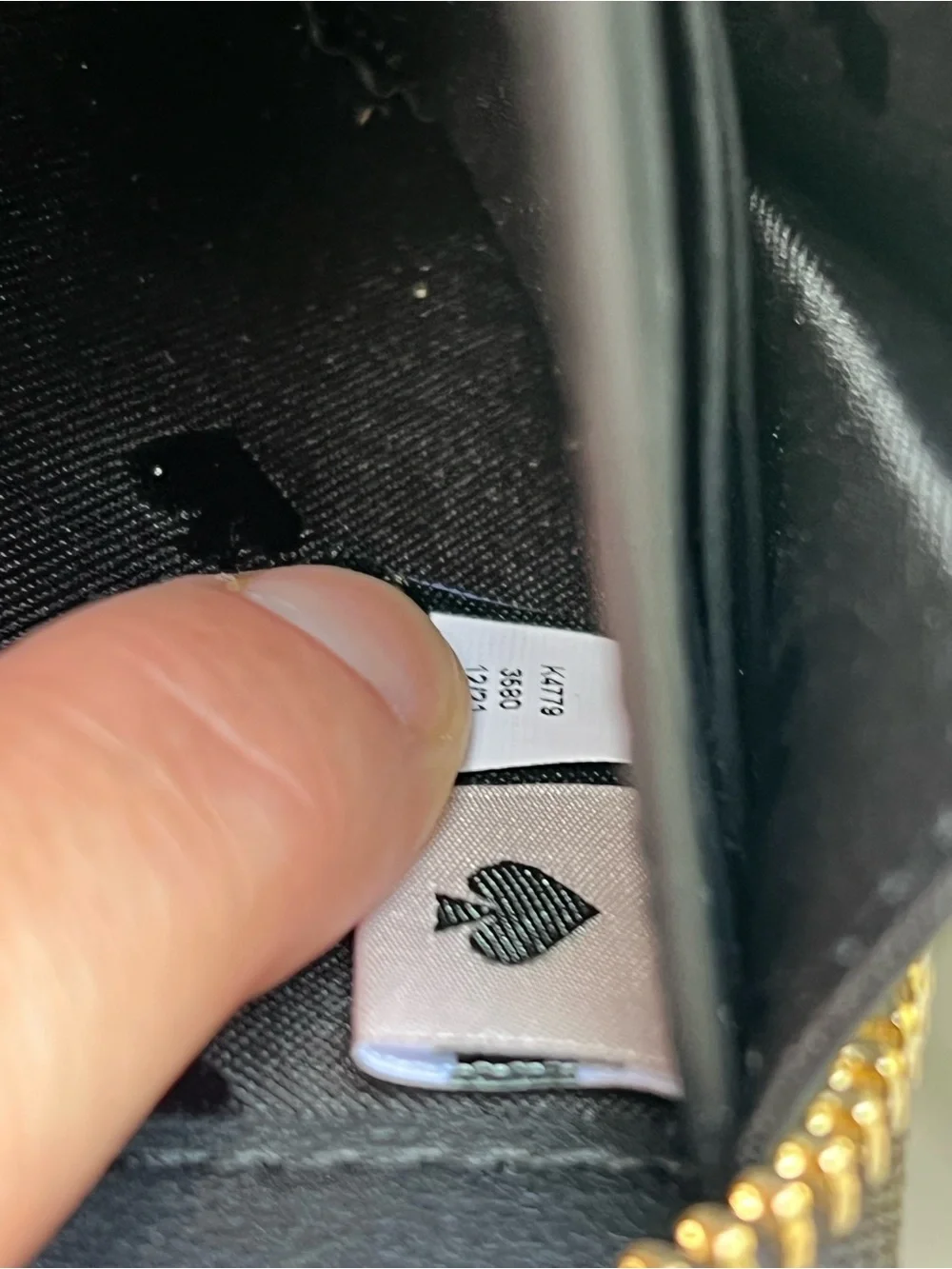 kate spade Black Pebbled Leather Wallet with White Logo